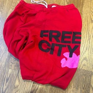 Freecity red sweatpants